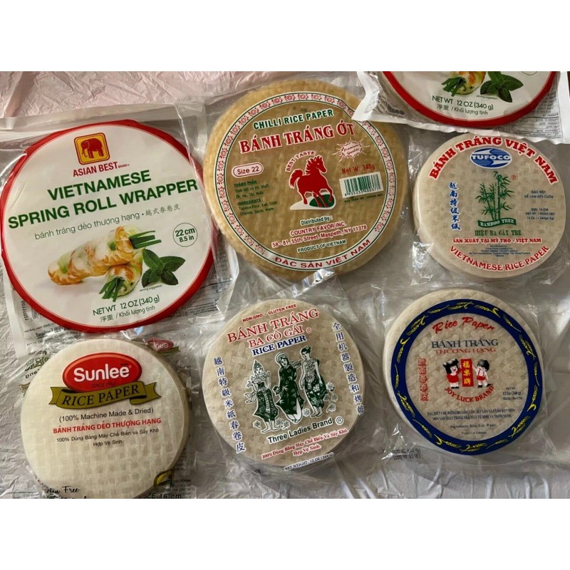 Bamboo Tree Spring Roll Rice Paper Wrappers/ Pandan/ Tumeric/Chilli -