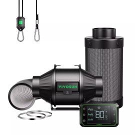 VIVOSUN AeroZesh T4/T6  Inline Duct Fan Smart Ventilation System For Grow Tent - T4Smart Air Filtration Kit Pro w/ E42A
