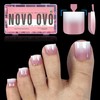 NOVO OVO Ombre French Tip Press on Toe Nail Tips,