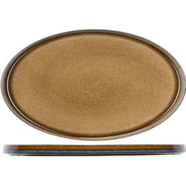 Cosy&Trendy Quintana Amber 5950031 Plate Flat Oval 30.5 x 19 cm (Pack of 1)