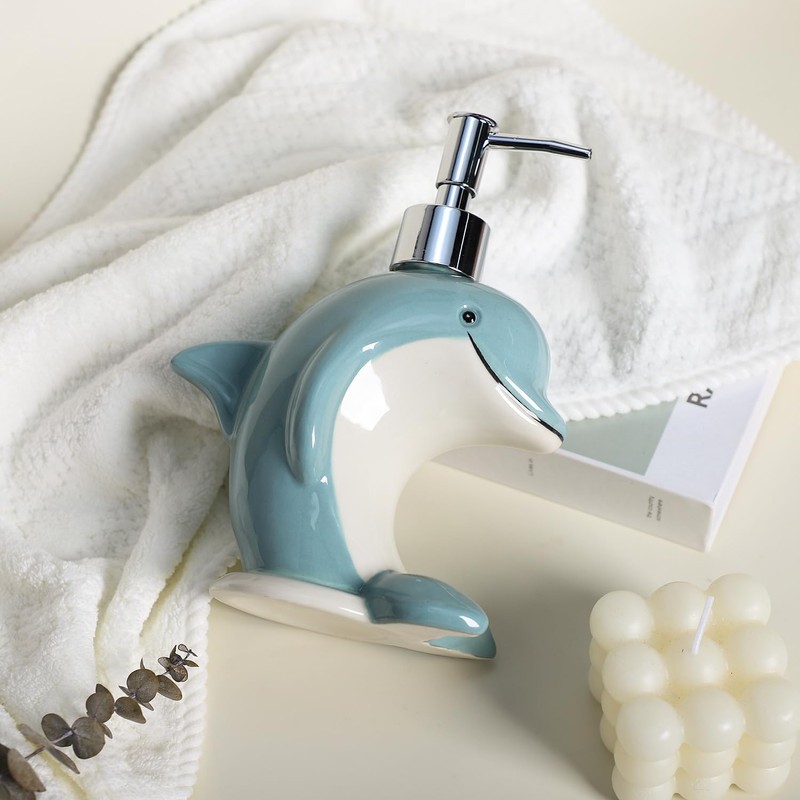 Colias Wing Sea Animals Pattern Soap Dispenser with Plastic Pump,