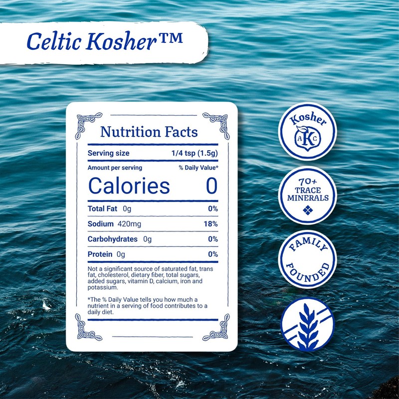 Celtic Sea Salt Kosher – Unrefined Sea Salt, Chef Trusted,