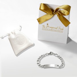 TMT Personalisiertes Armband mit Gravur | Namen Armband Herren Edelstahl Papa Geschenk Geburtstag | Papa Armband Vatertagsgeschenk personalisiert | Gravur Geschenke für Männer