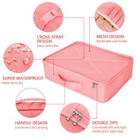 Cubos de embalaje, 8 juegos/7 colores, diseño más reciente, organizadores de equipaje de viaje, incluye bolsa de almacenamiento impermeable para zapatos, bolsas de compresión convenientes para viaj