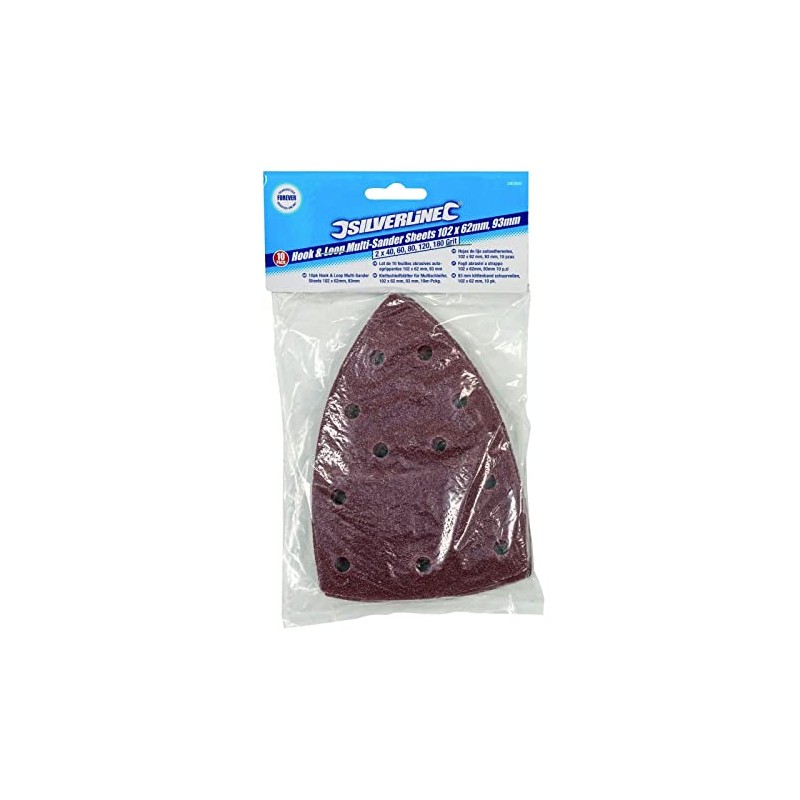 Silverline 380895 Hook and Loop Multi-Sander Sheets 102 x 62