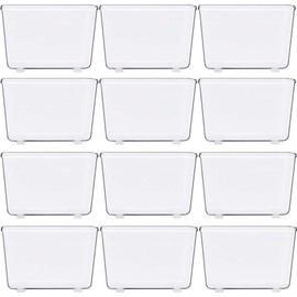 SimpleHouseware Clear Plastic Drawer Organizer for Office Bin Desk Storage,12-Pack (8.3 cm x 8.3 cm)
