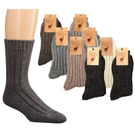 Krautwear 2 Pairs Soft Warming Wool Socks with Alpaca for Men and Women Winter Socks up to Size 50 - 39-42