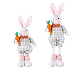 BSOKEIXD Stretch Legs Easter Bunny Plush Decoration，Easter Bunny Figurines Home Decoration,for Table Home Office Table Shelf Spring Decor Christmas Ornament (Green)