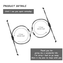 YQWIN Dog Paw Bracelet Card, Paw Bracelet and Sympathy Card, Loss Pet Card, Pet Memorial Gifts for Women Men Loss, Cat Memory Bracelet