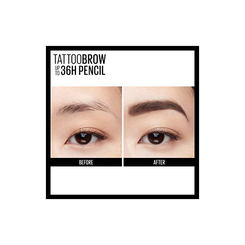 Maybelline TattooStudio Waterproof Eyebrow Pencil, 255 SOFT BROWN, 0.026 Oz.