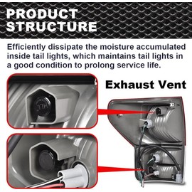 CNNELL Tail Lights Assembly Compatible with Toyota Tundra 2007-2013 Rear Light w/harness&bulbs Tail Lamps Driver Side And Passenger Side