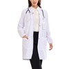 Wellhin Women's White Lab Coats Professional Snap Closure Laboratory Medicas