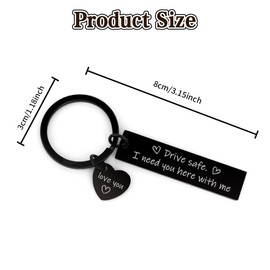 Fodfgxf Drive Safe Keychains Gifts for Men Boyfriend Husband Gift for Anniversary Couples Birthday Valentine’s Day Christmas Romantic Gifts for Him from Wife Girlfriends
