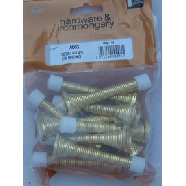 10 DOORSTOP DOOR STOP SPRING SPRUNG SPIRAL BRASS