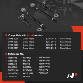 A-Premium Set of 4, Front Inner Outer Tie Rod End Kit, Compatible with Suzuki Grand Vitara 2006-2013