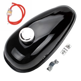 Bicycle Tank 3-4L Fuel Tank Fit for 49cc -80cc Engine Motorized Bike Black Fuel Gas Tank with Cap Upgrade (4L 1.06 gallons)