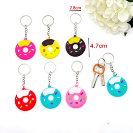 JZK 30 x Donut Key Fob Donut Key Ring Cute Theme Party Favours Wedding Party Bag Fillers Kids Birthday Party Giveaways Thank You Gift Backpack Key Ring