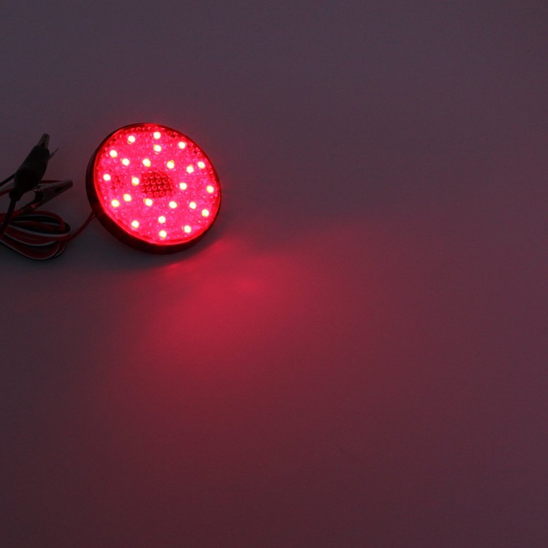 2Pcs Red Lens LED Rear Bumper Reflector Tail Stop Light
