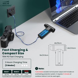 Metal Electric Air Duster 150,000RPM Super Power Cordless Turbo Air Duster, Adjustable Rechargeable 3-Gear Brushless Motor Durable Mini Jet Dry Blower for Snow Keyboard Cleaner, Car Home, PC Cleaning