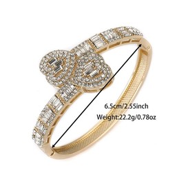 Rhinestone Decorated Heart Design Bracelet, Fashionable Jewelry for Women for Party, Daily Clothing Decor, Trendy All-match & Exquisite Jewelry for Birthday Gift - Color: Rose Gold, Specification: 1 piece