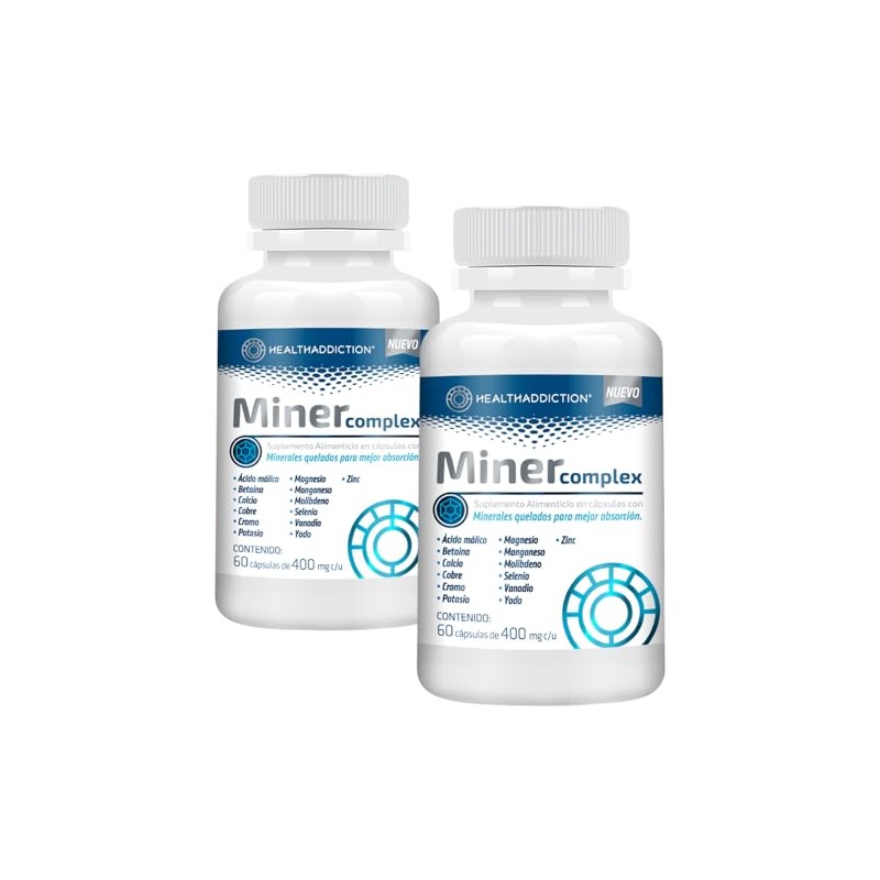 Healthaddiction Pack Miner Complex Suplemento Multimineral Minerales Quelados Magnesio Zinc