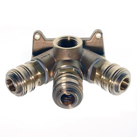 EVM 15-3 Compressed Air Distributor Coupling 3-Way + 1 G 1/2 Inch End Distribution Box Brass