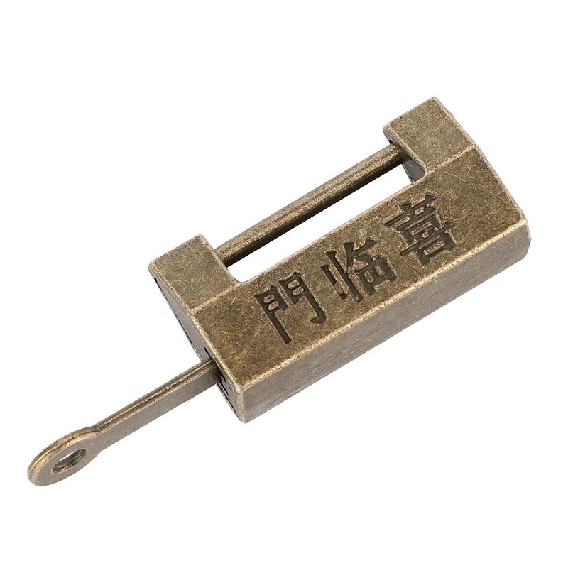 Vintage Chinese Style Copper Lock for Jewelry Box Horizontal Security