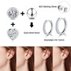 Ecripe 5 Pairs 925 Sterling Silver Earrings Set for Women,