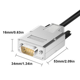 Willwewon 4PCS DB9 Male Metal Shell Solderless Connector, RS232 D-SUB Serial to 9-pin Port Plug Terminal Adapter with Tailpipe