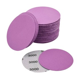 3 Inch 3000 Grit Wet Dry Sandpaper, 50pcs Sanding Disc, Hook and Loop Premium Aluminum Oxide Sand Paper for Metal, Wood, Auto