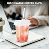 Ziliny 100 Sets Clear Plastic Cups with Lids, Straws, and
