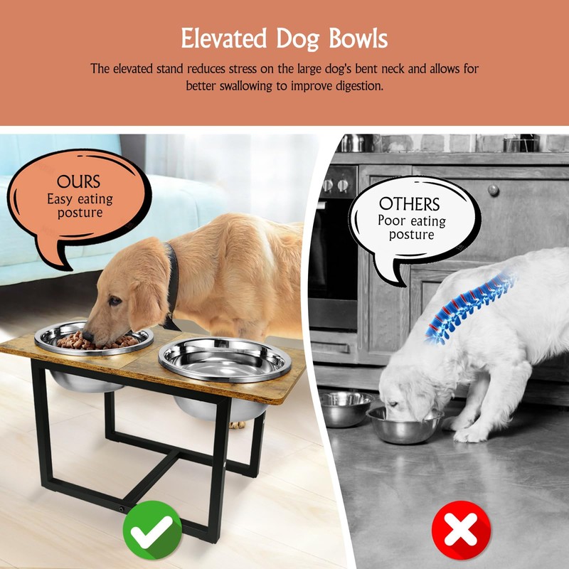 Elevated Dog Bowls for Large Dogs, Raised Dog Bowl Stand