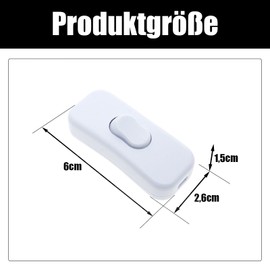 Powice 4 x Intermediate Switch, Cord Switch, 230 V, Cable Switch, Suitable for 2 and 3 Core Power Cords and Small Appliances or Lights Toggle Switch, White