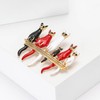 Enamel Cat Lapel Brooch Pin for Women Girls Red White