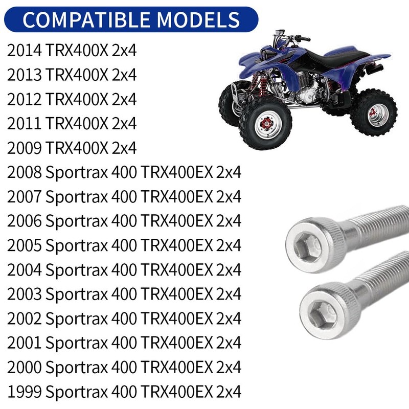 400EX Stainless Steel Bolt Screw & Clutch Spring Kit Compatible