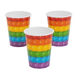 Fun Express Lotsa Pops Rainbow Color Paper Cups - 8 Ct.