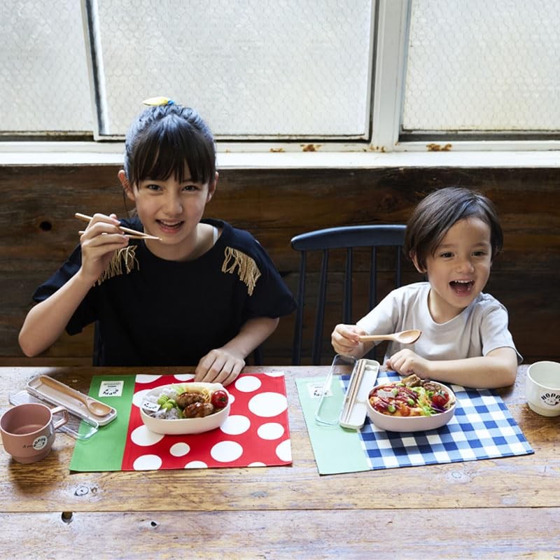 ランチョンマット レッドストライプ２枚セット 名前シール付き 小学生 幼稚園 25×35 ランチマット 給食 ナフキン 小学校