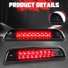 For 1995-2015 Toyota Tacoma High Mount LED 3rd Brake Light Third Light Brake CHMSL Center Light (Electroplate Cover Smoke Lens)