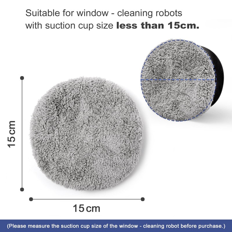 Pack of 12 Microfibre Cloths for Window Cleaning Robots, Reusable
