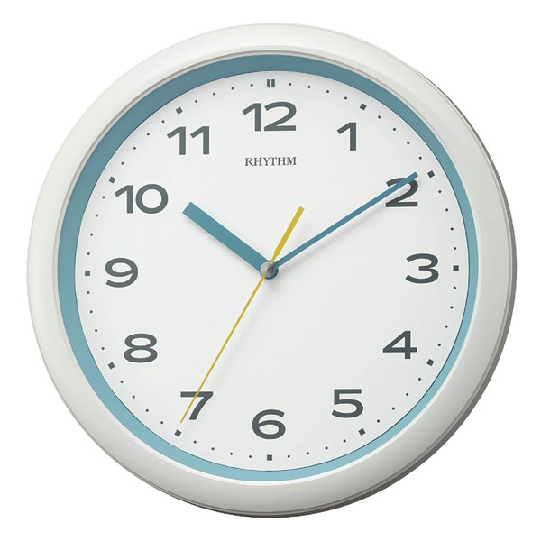 RHYTHM 8MY562SR04 Wall Clock, Radio Watch, Pop Color, Continuous Second Hand, Small, Blue, φ11.0 x 1.8 inches (28 x 4.6 cm)