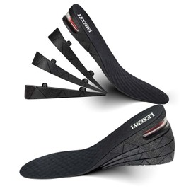 Height Increase Insole, 4-Layer Heel Shoe Lift with Air Cushion Elevator Kits Inserts (ONE Pair) for Men & Women Taller Insoles 1.2" to 3.5” Variable Height