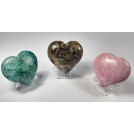 2.5" Small Acrylic Display Stand Pedestal for Crystal Heart / Slice/ Slab / Fossil and Other Collectible Stones Crystals Minerals