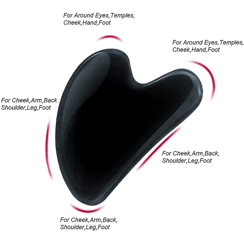 Gua Sha Stone Natural Heart Shape Facial Massage Tool, Rose