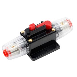 BEISUOS 30 Amp Circuit Breaker with Manual Reset, 12-48 Volt DC, 0-8 Gauge Trolling Motor Car Stereo Audio Inline Fuse Block Holders Inverter for Automotive Rv Marine Boat (30A)