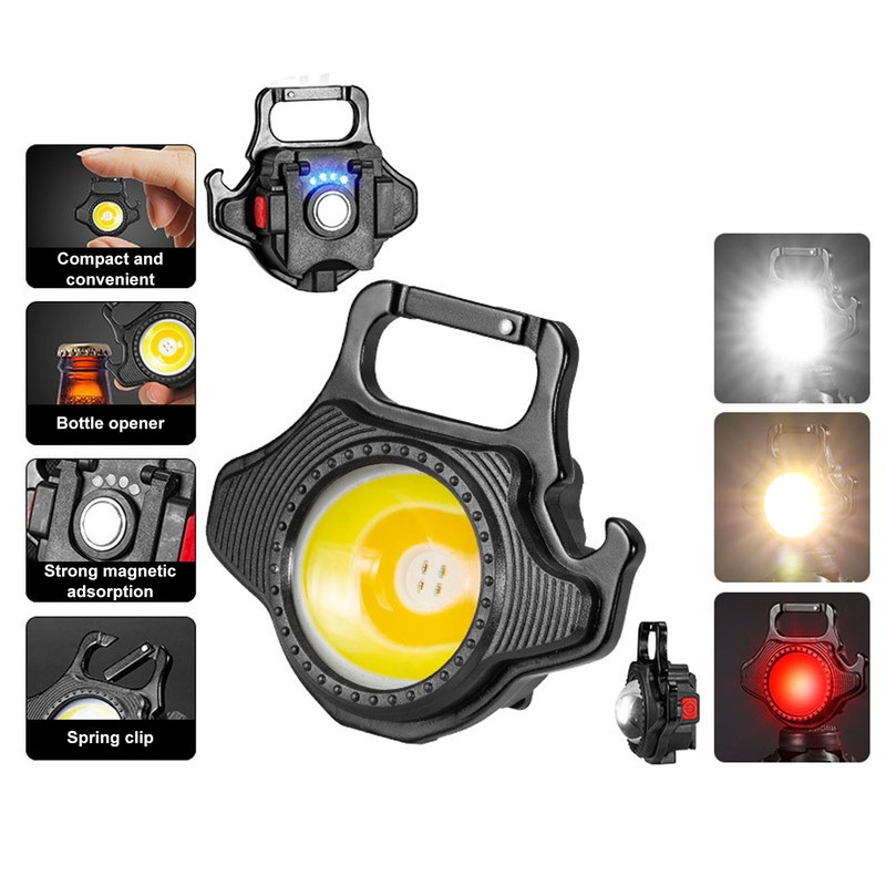 COB Small Flashlight 500LM Rechargeable Portable Mini Pocket Light with