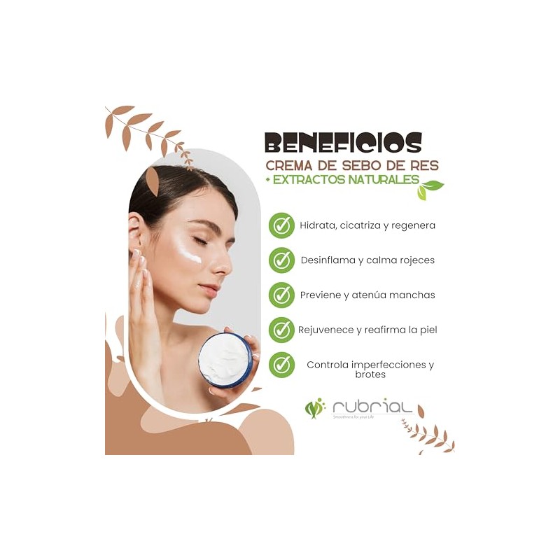Crema de Sebo de Res Premium Rubrial 80 Ml