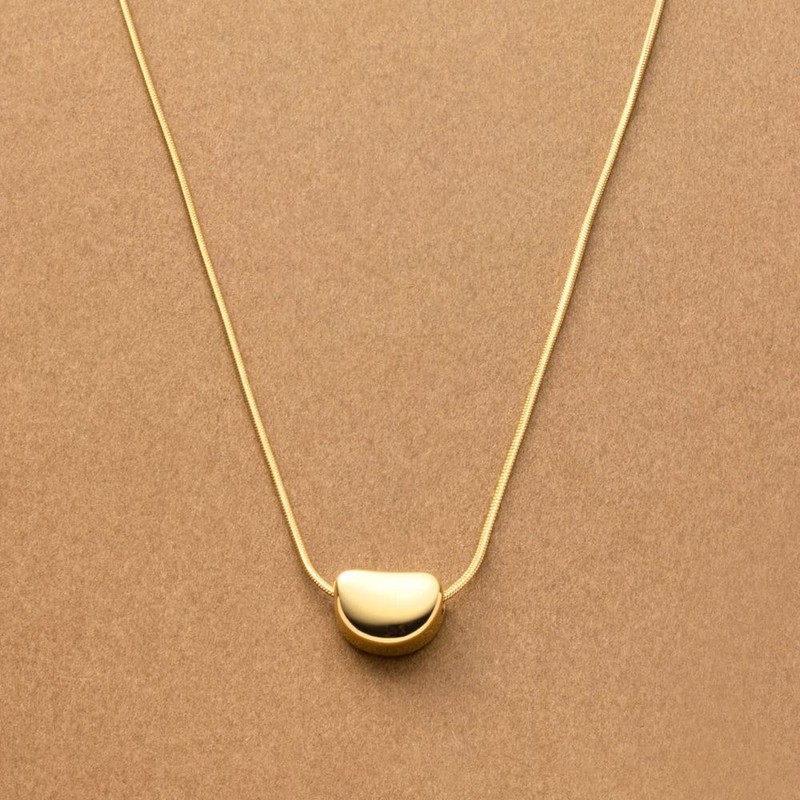 Cream Dot Necklace, Women's, Popular, Stainless Steel, Surgical Stainless Steel,