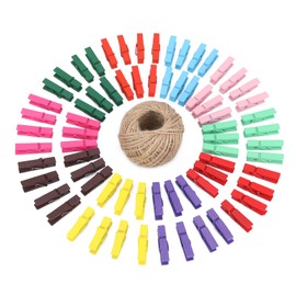 jijAcraft Photo Clips Wooden Pegs 100 Pieces Wooden Pegs Craft Clips Photo Pins Mini Wooden Clothes Pegs for DIY Arts & Crafts