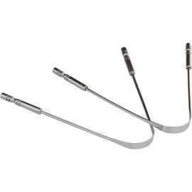 HealthGoodsIn - Juego de 2 limpiadores de lengua de acero inoxidable de grado quirúrgico Raspador de lengua de acero inoxidable para tratamiento del mal aliento naturalmente