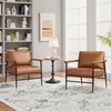 Yaheetech Accent Chair, PU Leather Living Room Chair Back Pillow